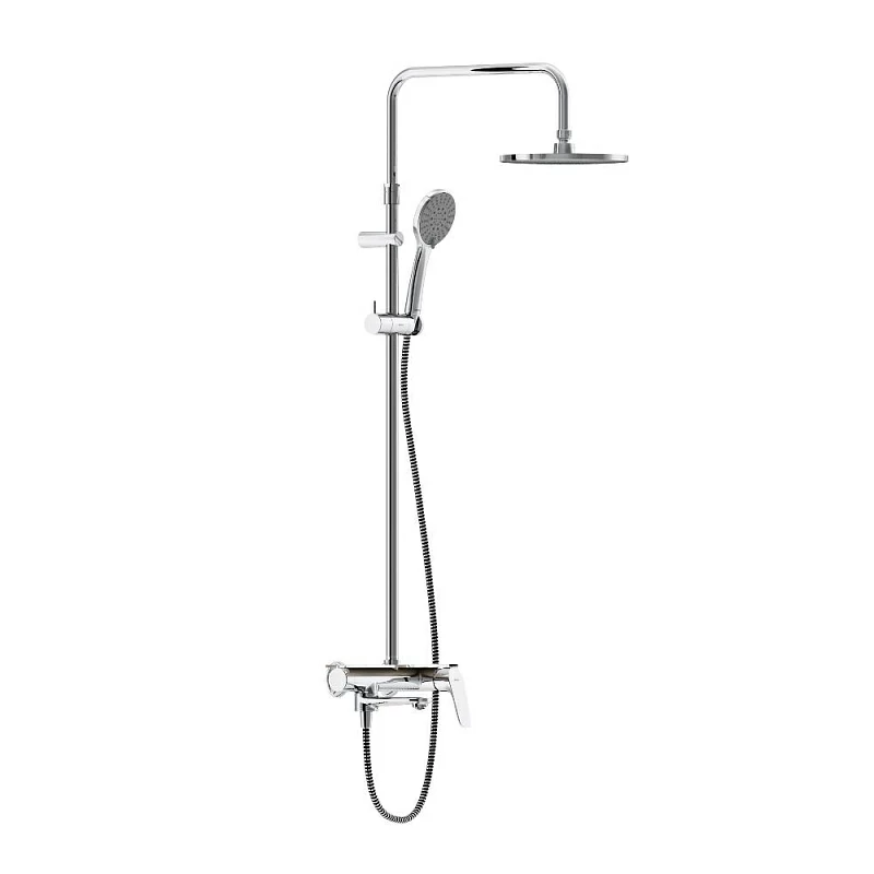 Душевая система Damixa Jupiter 977730000 стойка с тропическим душем, смесителем, изливом, хром