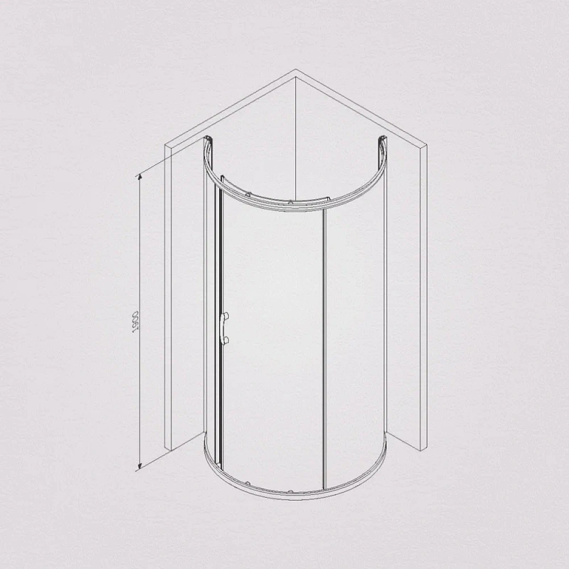 Душевое ограждение без поддона 95x95 AM.PM Like W83G-333-095CT профиль хром