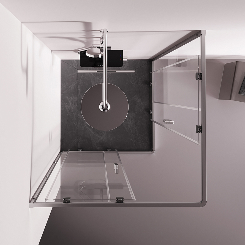 Душевое ограждение без поддона 100x100 AM.PM Above W9XG-403-100100-MT профиль серебристый