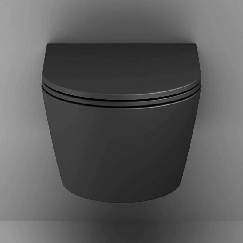 Унитаз подвесной AM.PM Func C8F1701MBSC (глубина 54 см) безободковый с сиденьем микролифт, чёрный матовый
