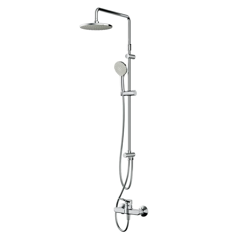 Душевая система AM.PM X-Joy F40885A24 стойка с тропическим душем, хром + смеситель для душа, хром