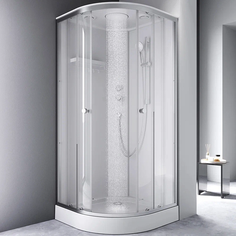 Душевая кабина 90x90 AM.PM X-Joy W94C-401-090MT профиль серебристый, низкий поддон