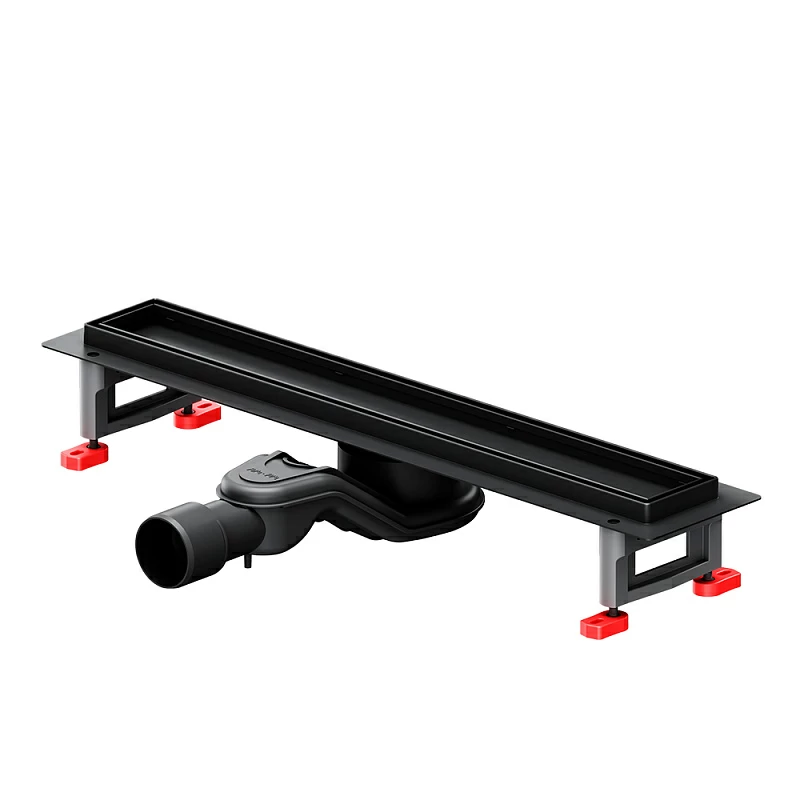 Душевой трап (лоток) 50 AM.PM MasterFlow W01SC-U11-050-04BM комбинированный затвор с черной матовой решеткой под плитку