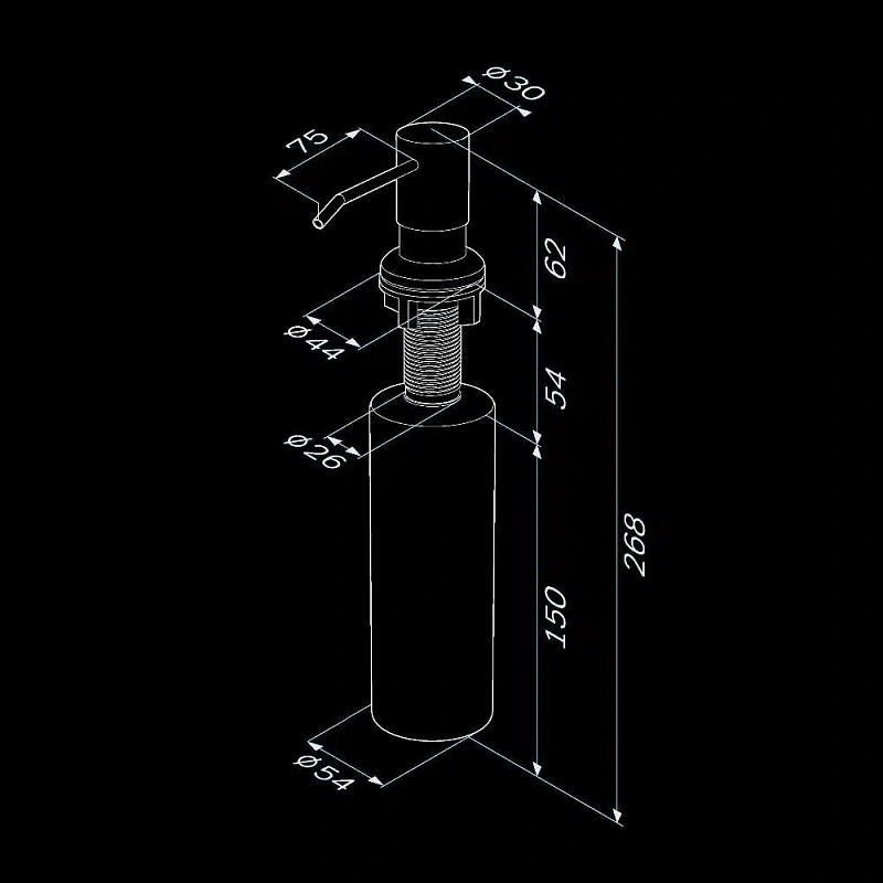 Дозатор для моющего средства AM.PM X-Joy A8437100 встраиваемый, хром