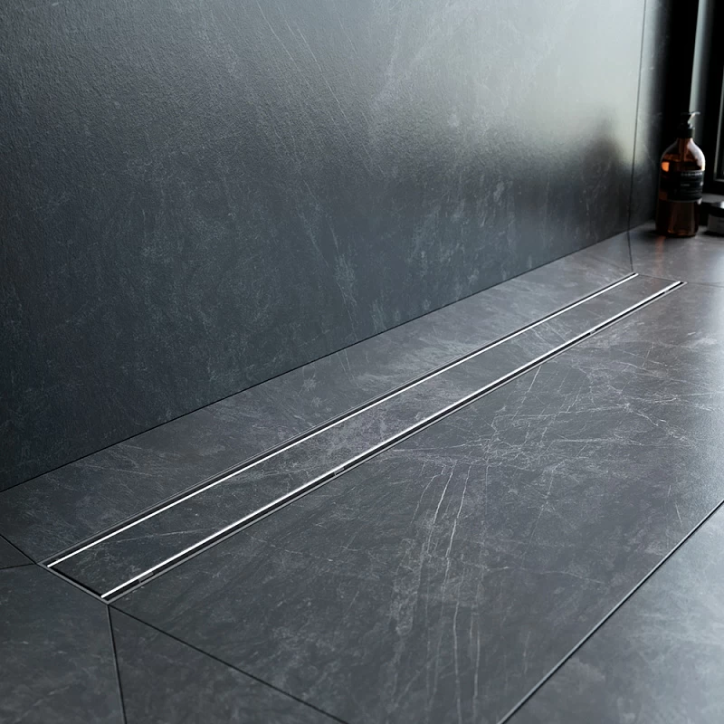 Душевой трап (лоток) 90 AM.PM PrimeFlow W02SC-U11-090-04SB комбинированный затвор со стальной матовой решеткой под плитку