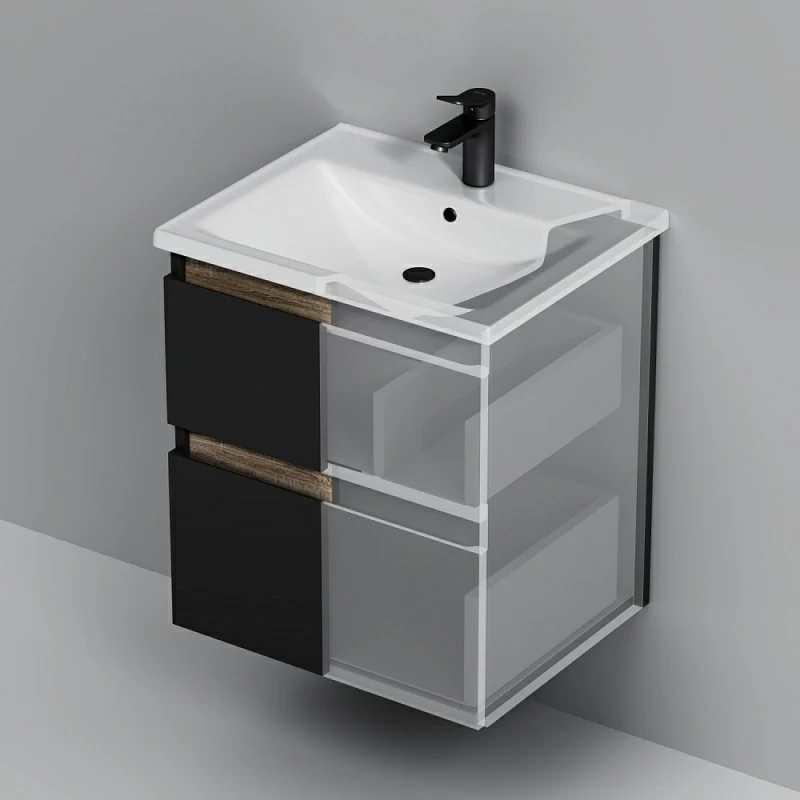 Тумба под раковину 55 AM.PM X-Joy M85AFHX0552BM подвесная черная матовая