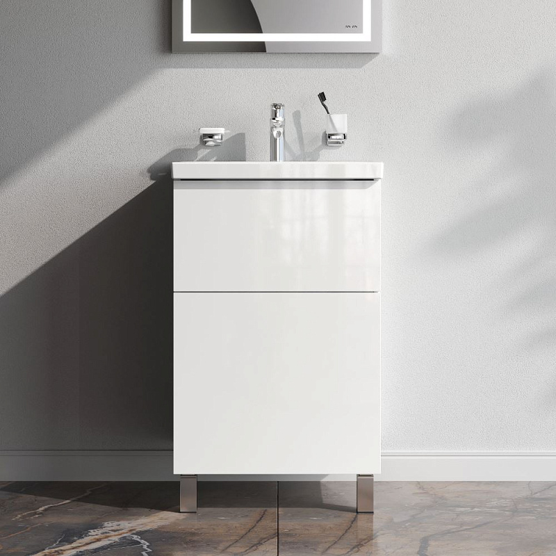 Тумба под раковину 50 AM.PM Gem M90FSX0502WG напольная белый глянец