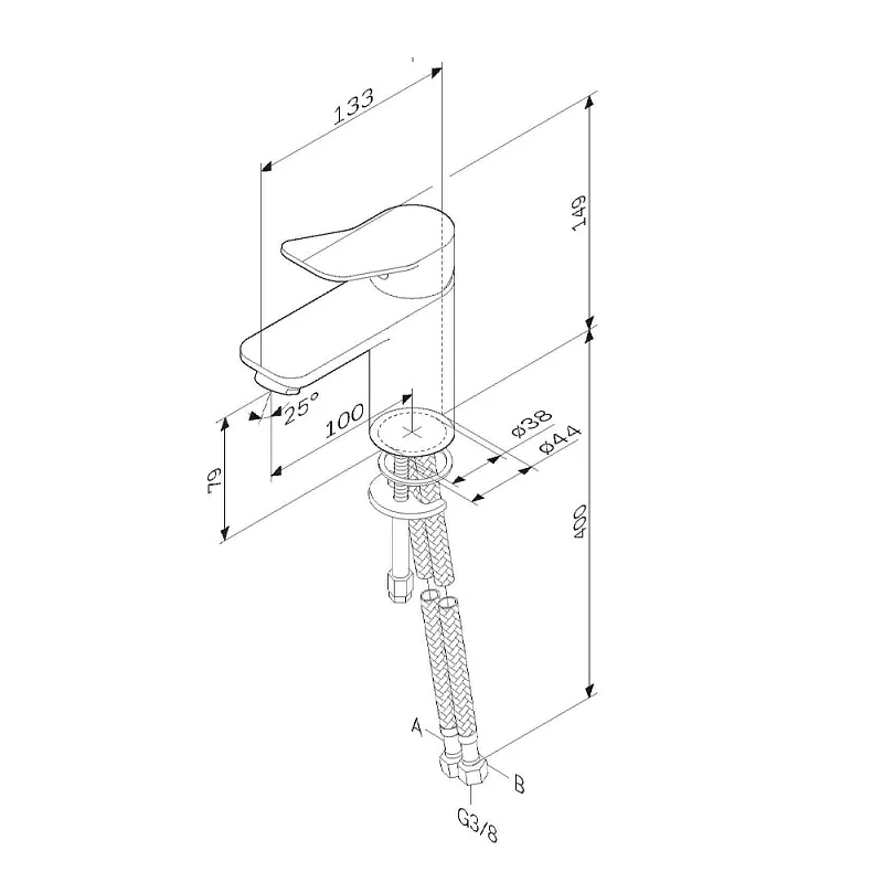 Смеситель для раковины (умывальника) AM.PM X-Joy F85A02133 белый