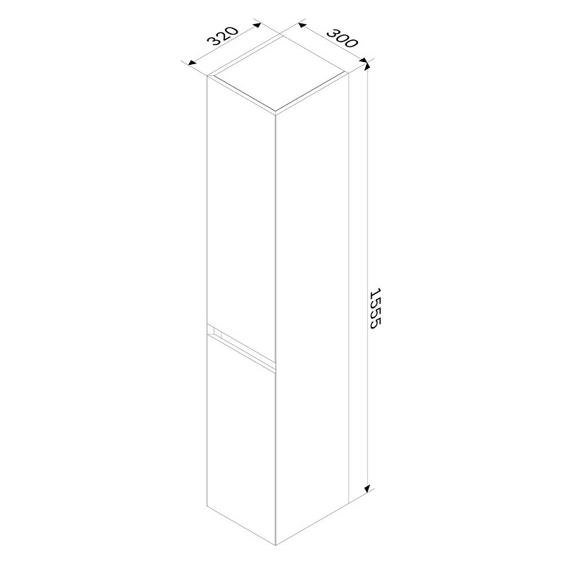 Шкаф-пенал для ванной 35 AM.PM Above M9XCHR0352OF навесной правый под дерево