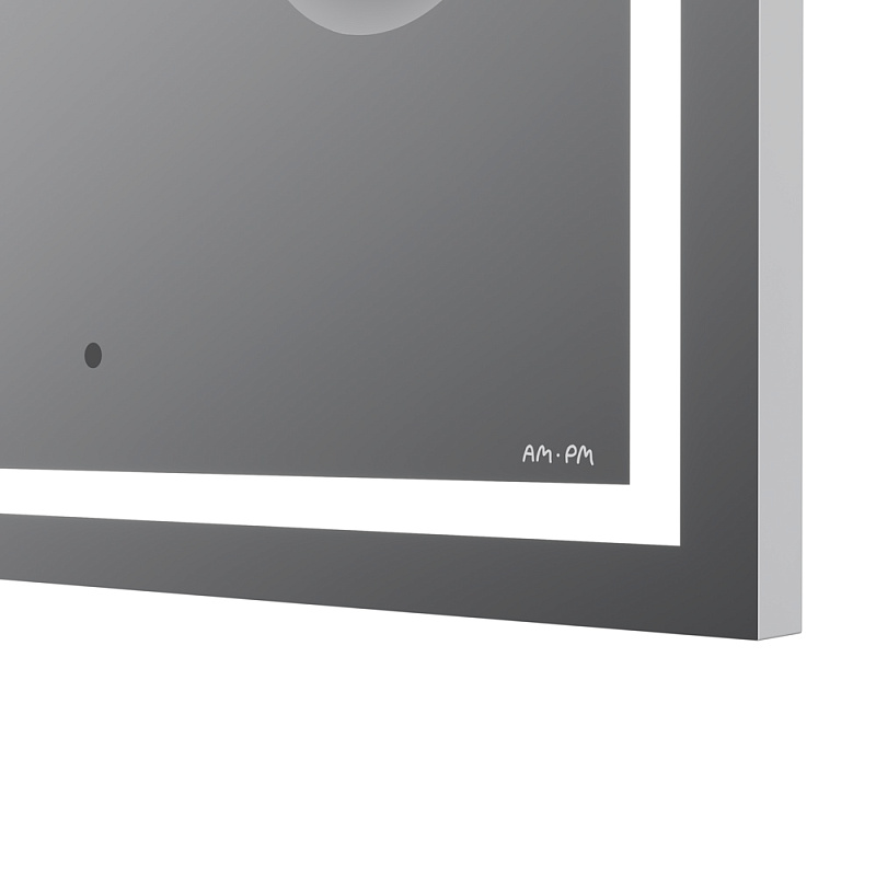 Зеркало с подсветкой в ванную прямоугольное 65 AM.PM Gem M91AMOX0653WG сенсорное с часами и косметическим зеркалом