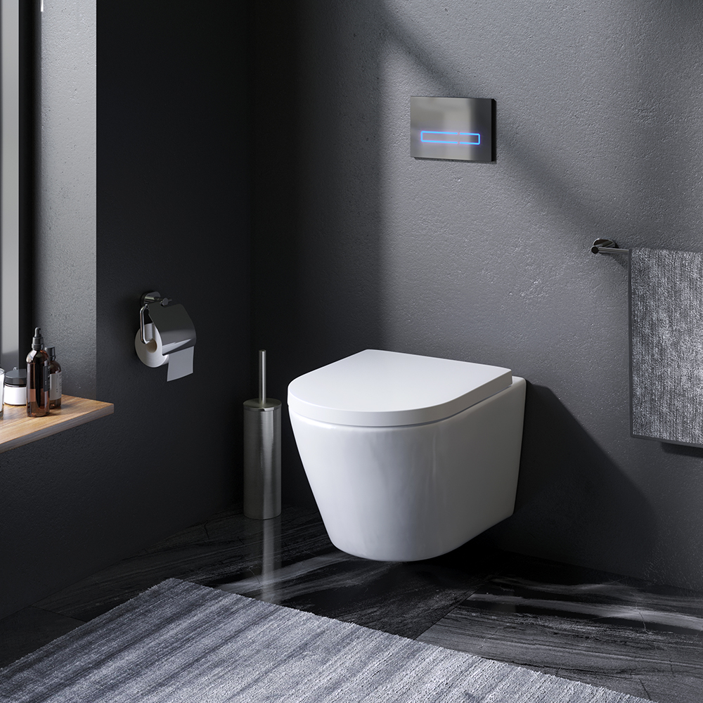 Унитаз подвесной FlashClean с сиденьем микролифт Sense C741701SC, Белый