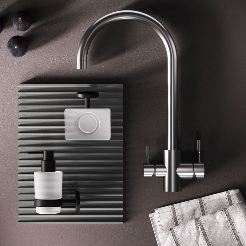 Смеситель для кухни AM.PM X-Joy S F85B07711 высокий, с каналом питьевой воды, сатин