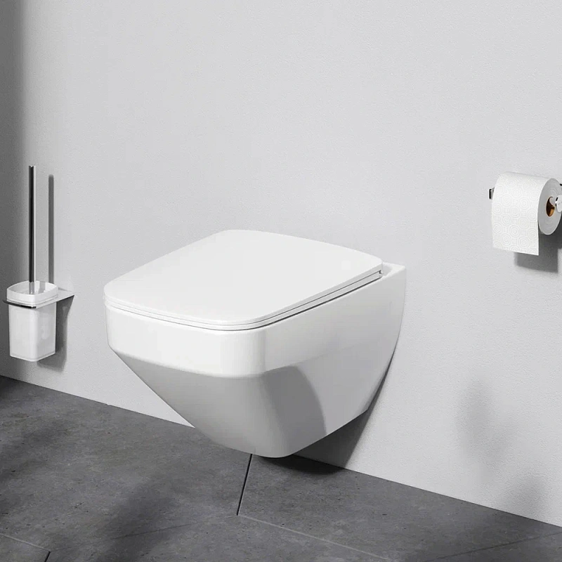 Унитаз подвесной безободковый с инсталляцией AM.PM Inspire 2.0 IS47051.50A1700 сиденьем микролифт, хром пневм. клавишей