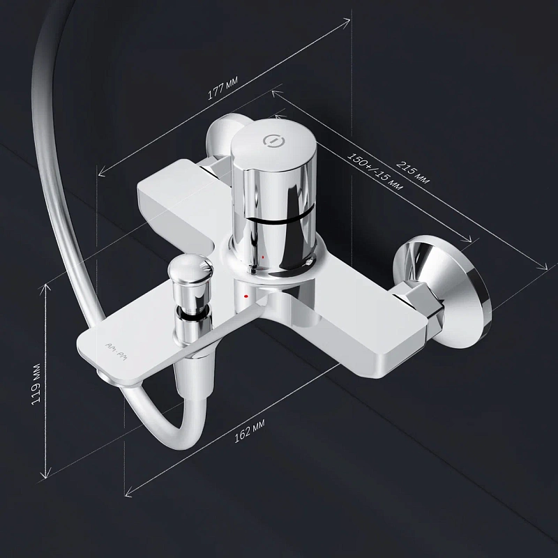 Смеситель для ванны и душа AM.PM X-Joy F85A10500 хром