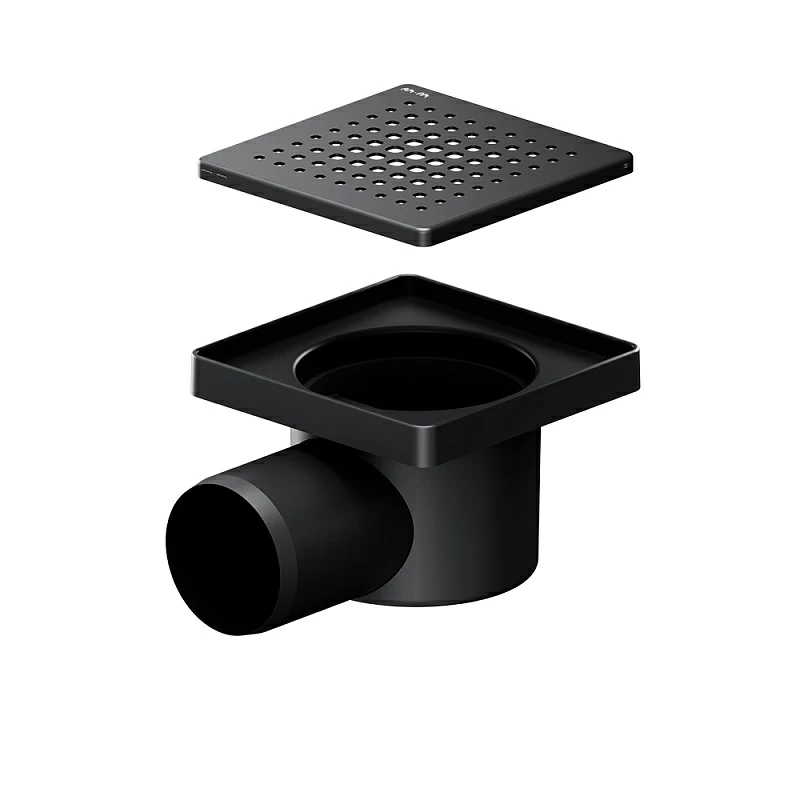Душевой трап 10x10 AM.PM PrimeFlow W02BD-P11-010-01BM гидрозатвор с черной матовой решеткой