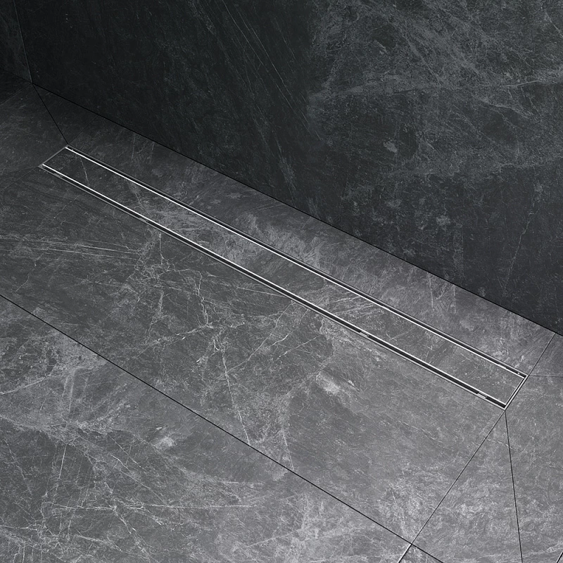 Душевой трап (лоток) 90 AM.PM PrimeFlow W02SC-U11-090-04SB комбинированный затвор со стальной матовой решеткой под плитку