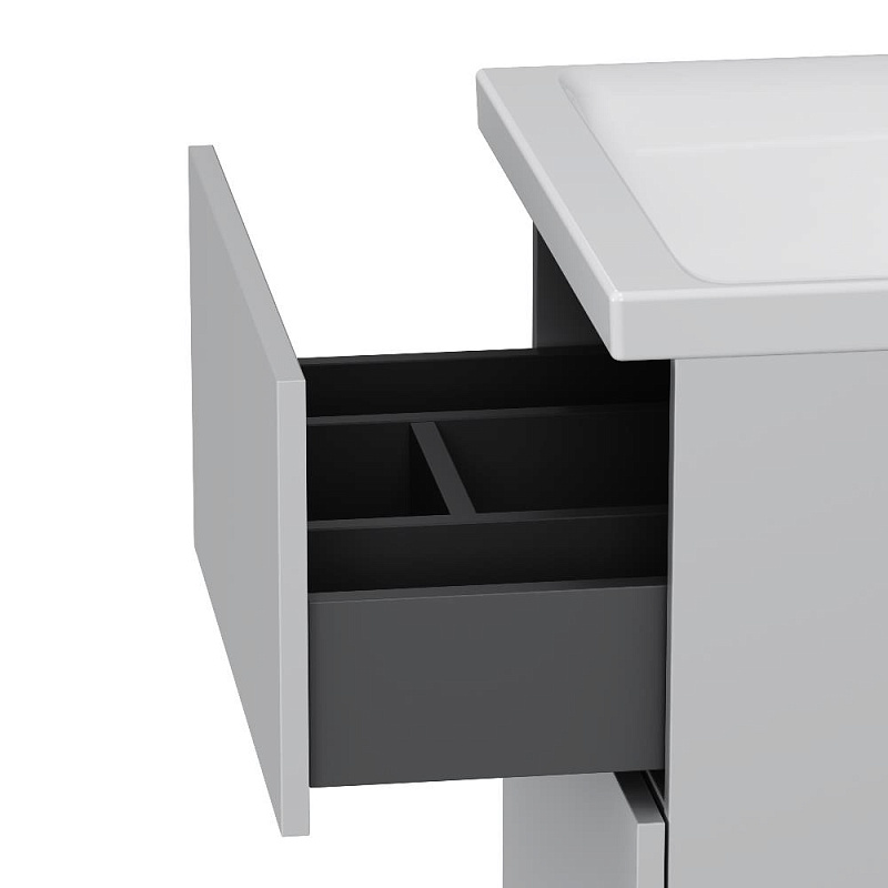 Тумба с раковиной 50 AM.PM Gem M90-FSX0502WG-WCC0502WG напольная на ножках, белый глянец