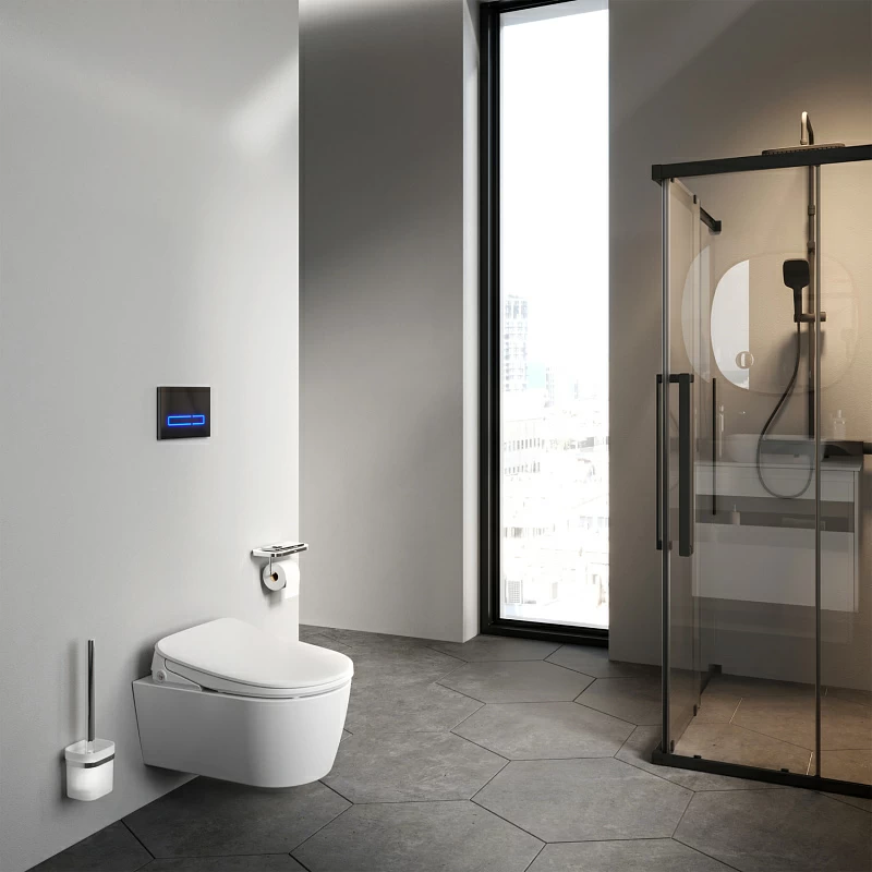 Унитаз-биде подвесной AM.PM Func C8F1702SC безободковый с электронным управлением, белый