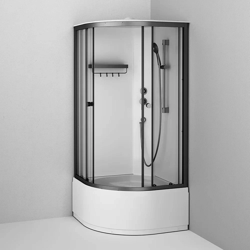 Душевая кабина 90x90 AM.PM X-Joy W94C-401A-090BT профиль черный матовый, высокий поддон