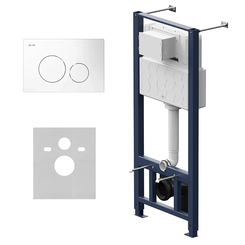 Инсталляция для подвесного унитаза AM.PM Pro I012704.9001 с пневм. клавишей белый глянец