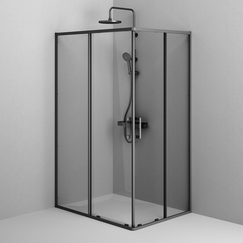 Душевое ограждение без поддона 120x90 AM.PM Above W9XG-403-12090-BT профиль черный