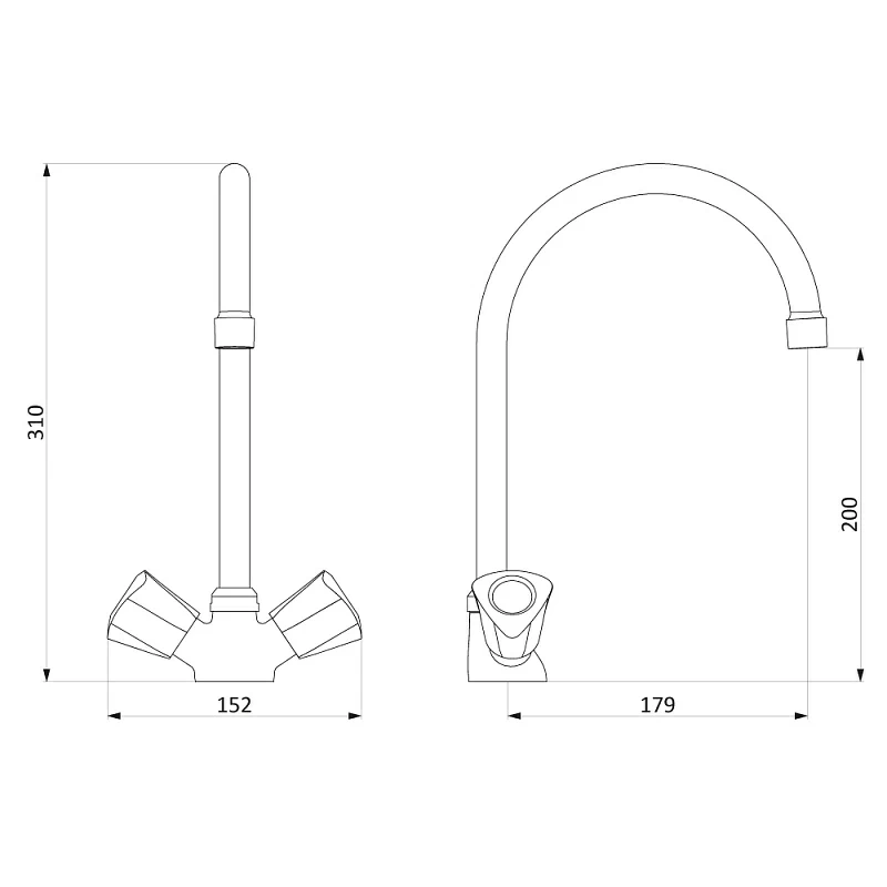 Смеситель для кухни Damixa Object 340000000 высокий, хром