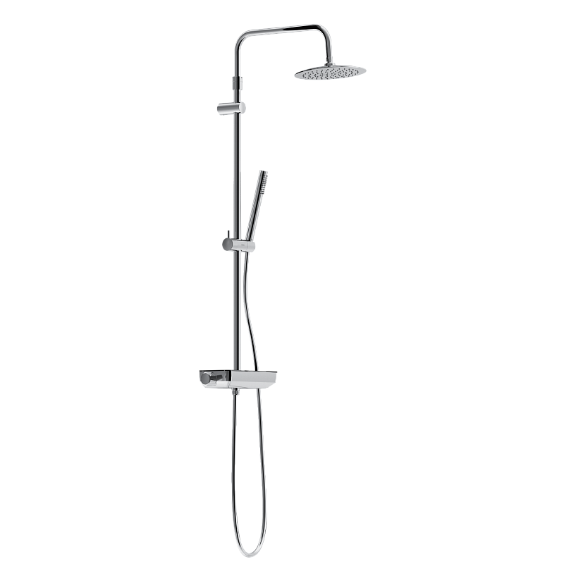 Душевая система Damixa Scandinavian Pure 936750000 стойка с тропическим душем, термостатом, смесителем, хром