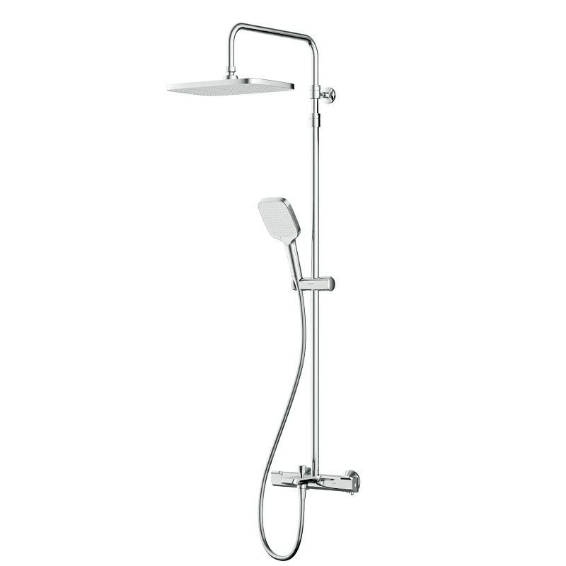 Душевая система AM.PM Func F078F500 стойка с тропическим душем, термостатом, смесителем, изливом, хром