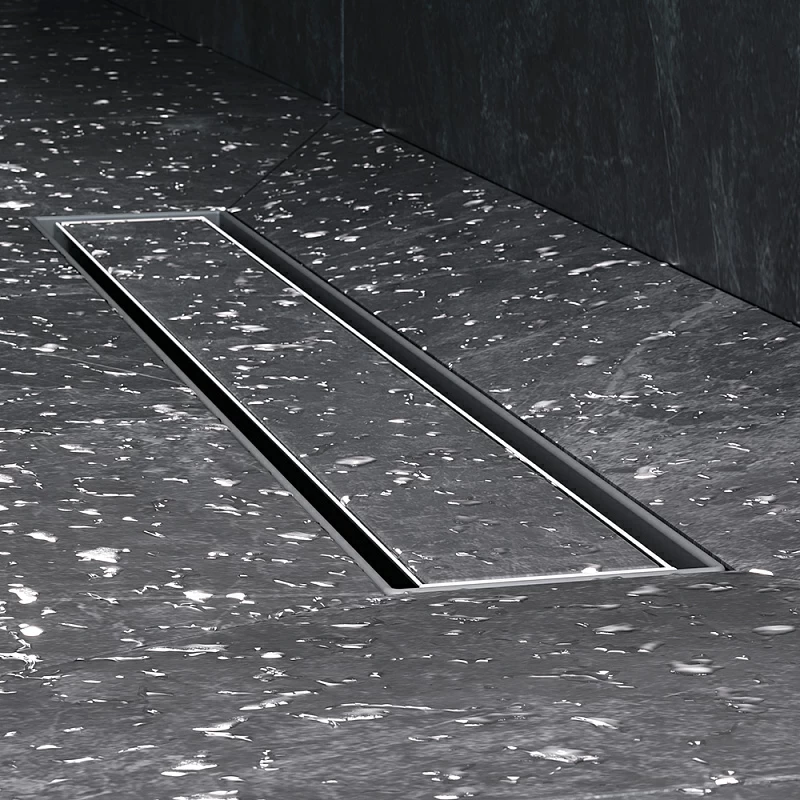 Душевой трап (лоток) 50 AM.PM MasterFlow W01SC-U11-050-04SB комбинированный затвор со стальной матовой решеткой под плитку