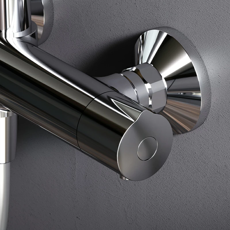 Душевая система AM.PM Gem F0790420 стойка с тропическим душем, термостатом, хром