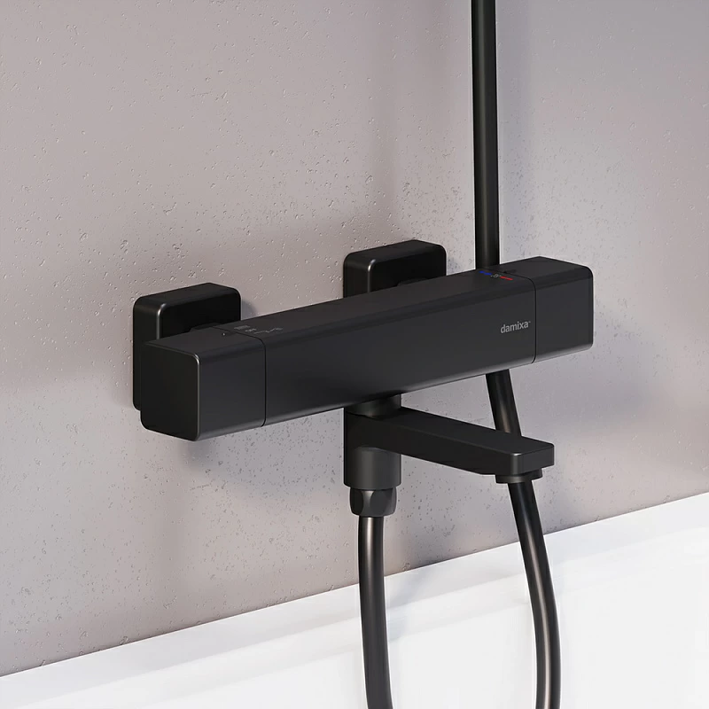 Смеситель для ванны и душа Damixa Gala 533000300 термостат, черный