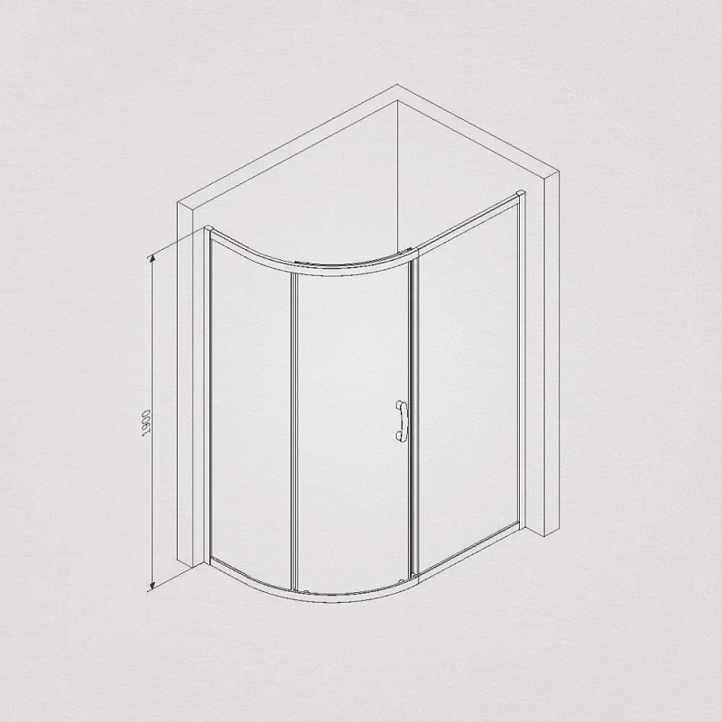 Душевое ограждение без поддона 120x80 AM.PM Like W83UG-302U120CG профиль хром