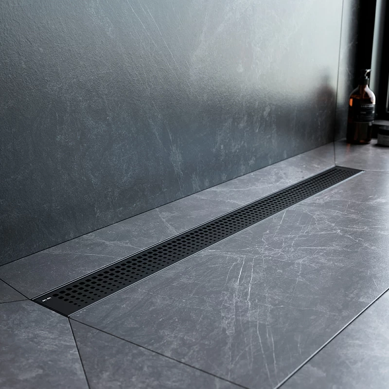 Душевой трап (лоток) 80 AM.PM MasterFlow W01SC-P11-080-01BM комбинированный затвор с черной матовой решеткой