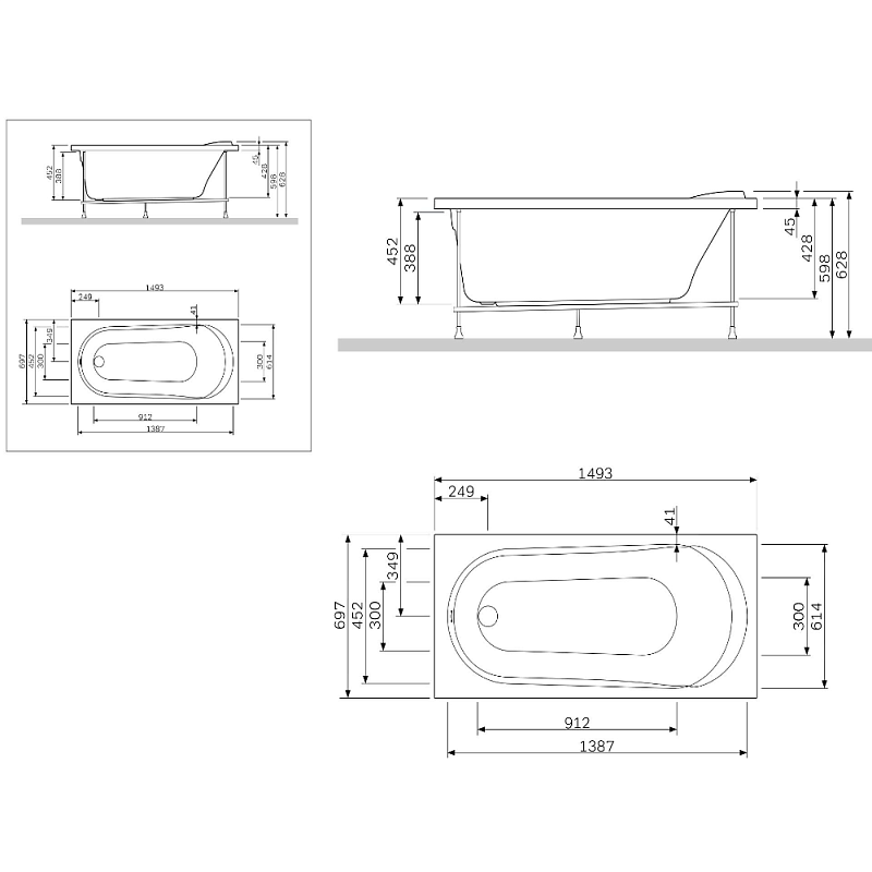Панель 150 AM.PM W85A-150-070W-P под ванну Joy и Spirit
