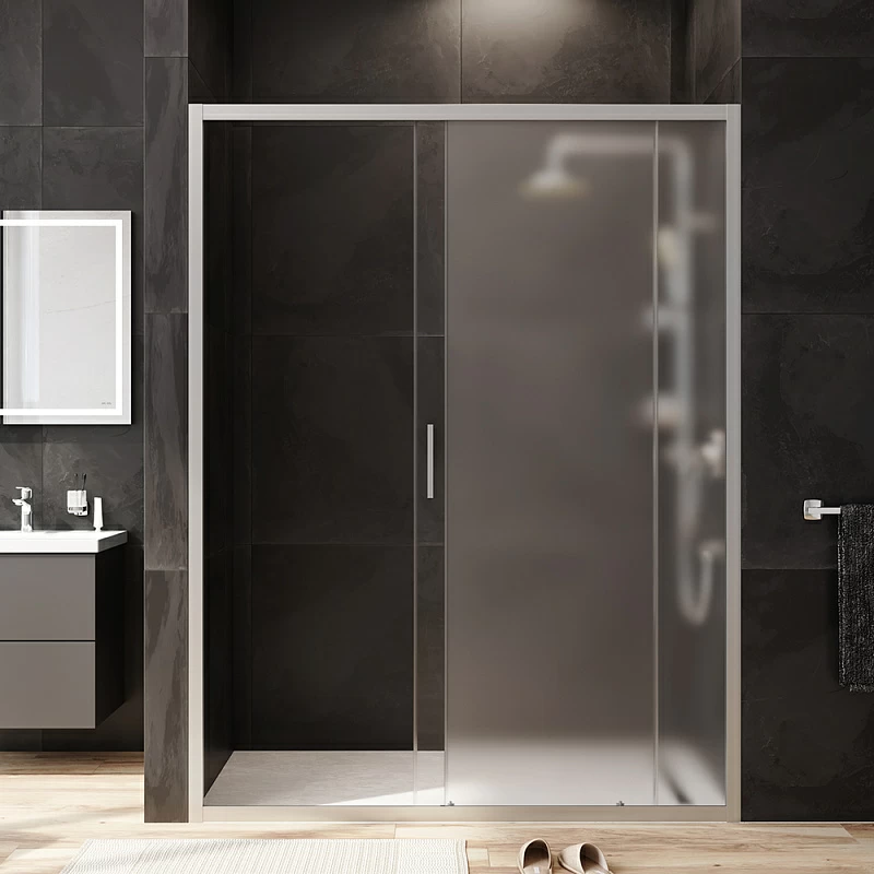 Душевая перегородка с дверью 150x195 AM.PM Gem W90G-150-1-195MM матовое стекло, профиль серебристый