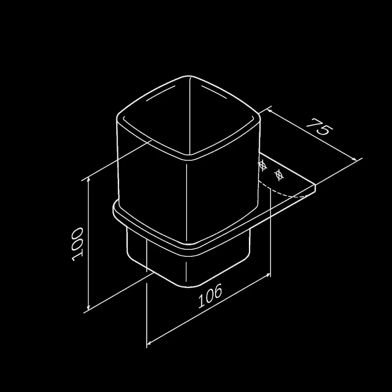 Стакан для зубных щеток настенный AM.PM Inspire 2.0 A50A34300 стеклянный, хром