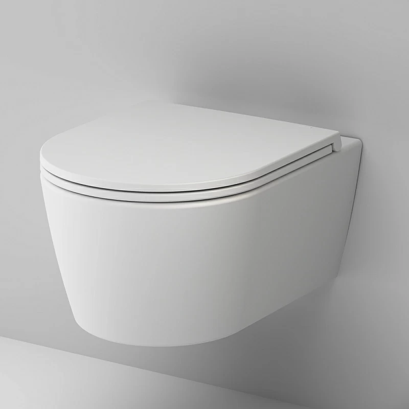 Унитаз подвесной AM.PM Func C8F1700MWSC (глубина 49 см) безободковый с сиденьем микролифт, белый матовый