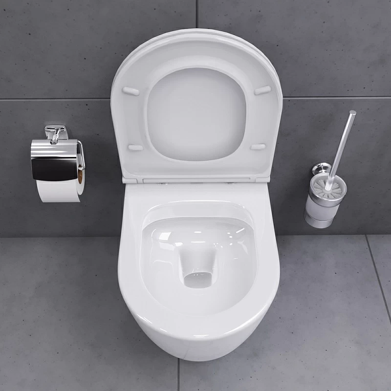 Унитаз подвесной Damixa Sirius DX86C1700SC безободковый с сиденьем микролифт, белый