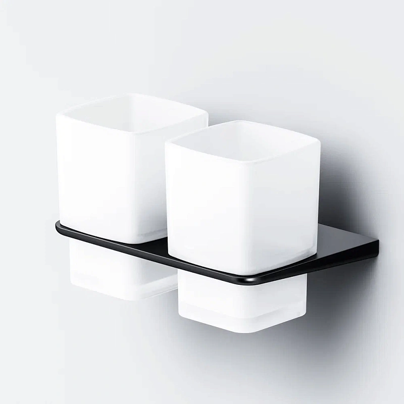 Стакан для зубных щеток настенный двойной AM.PM Inspire 2.0 A50A343422 стеклянный, черный