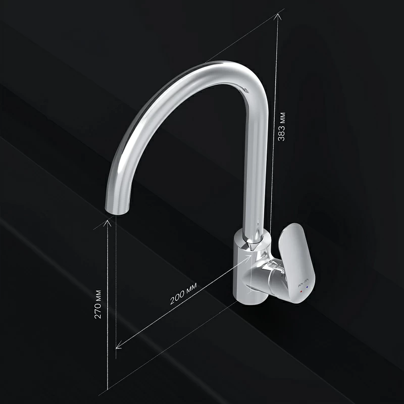 Смеситель для кухни AM.PM Like F8007100 высокий, хром