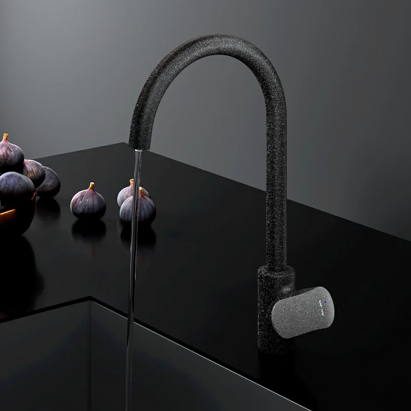 Смеситель для кухни AM.PM Like F8007722 высокий с каналом питьевой воды, черный