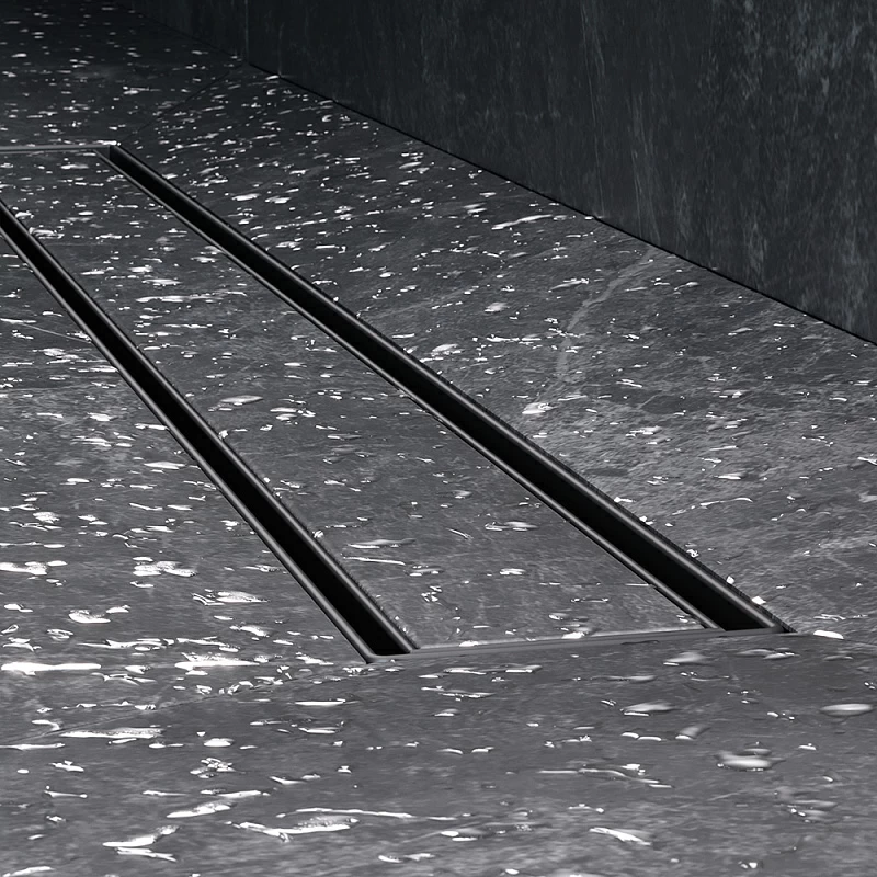 Душевой трап (лоток) 70 AM.PM MasterFlow W01SC-U11-070-04BM комбинированный затвор с черной матовой решеткой под плитку