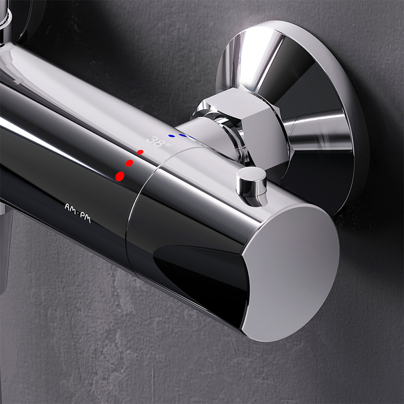 Душевая система AM.PM Crave F079C400 стойка с тропическим душем, термостатом, смесителем, хром