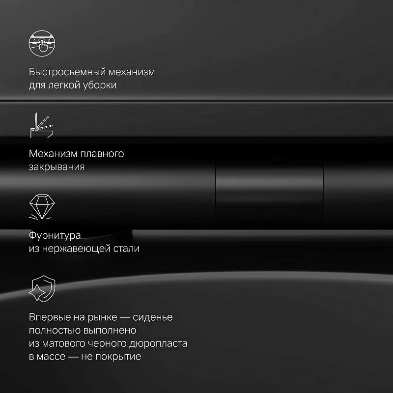 Унитаз подвесной AM.PM Spirit 2.0 C701700MBSC безободковый с сиденьем микролифт, черный матовый