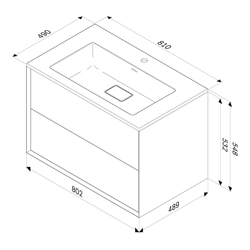 Тумба с раковиной 80 AM.PM Libre M60-FHX0802OF-WPC080SWM подвесная под дерево