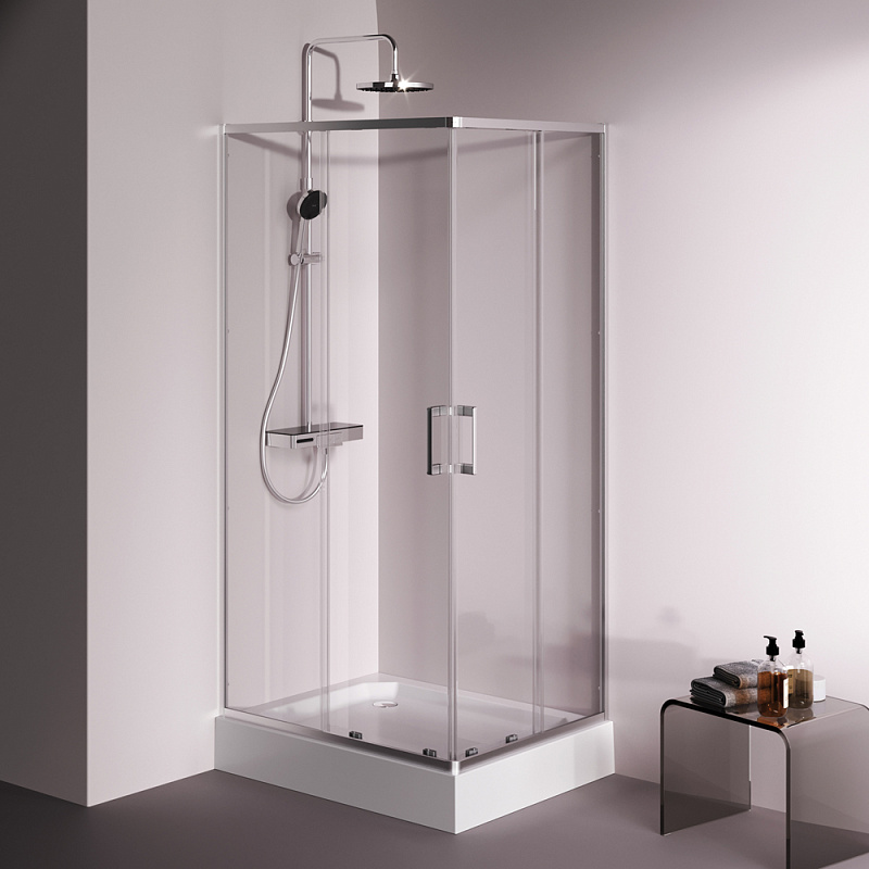 Душевое ограждение без поддона 100x80 AM.PM Above W9XG-403-10080-MT профиль серебристый