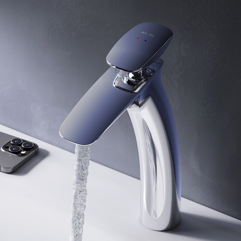 Смеситель для раковины (умывальника) AM.PM Spirit 2.0 F70A92200 высокий с донным клапаном, хром