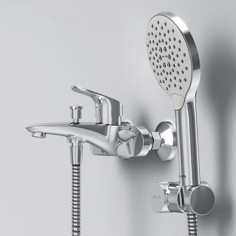 Смеситель для ванны и душа AM.PM Like F8015000 душевая лейка, шланг 1750, хром