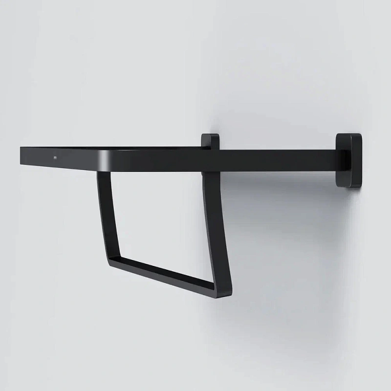 Полка для полотенец AM.PM Func A8F37722 с вешалкой, черная