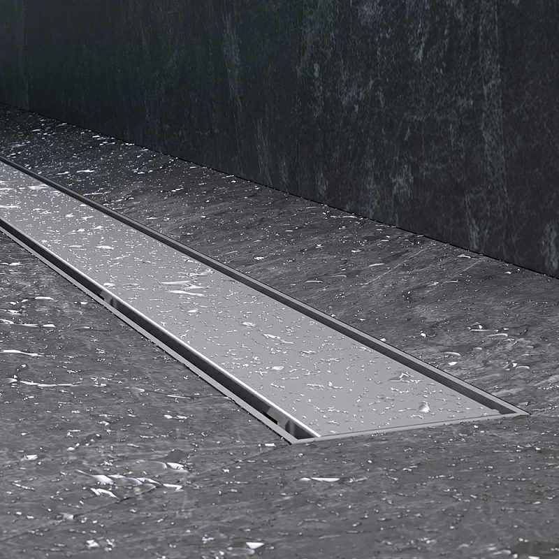 Душевой трап (лоток) 90 AM.PM PrimeFlow W02SC-U11-090-04SB комбинированный затвор со стальной матовой решеткой под плитку